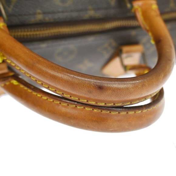 LOUIS VUITTON Speedy 30 Travel Hand Bag Monogram Leather Brown - Picture 9 of 16